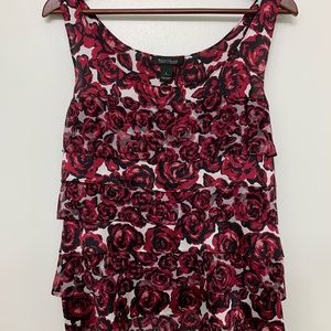 WHBM Ruffled Rose Blouse, size L